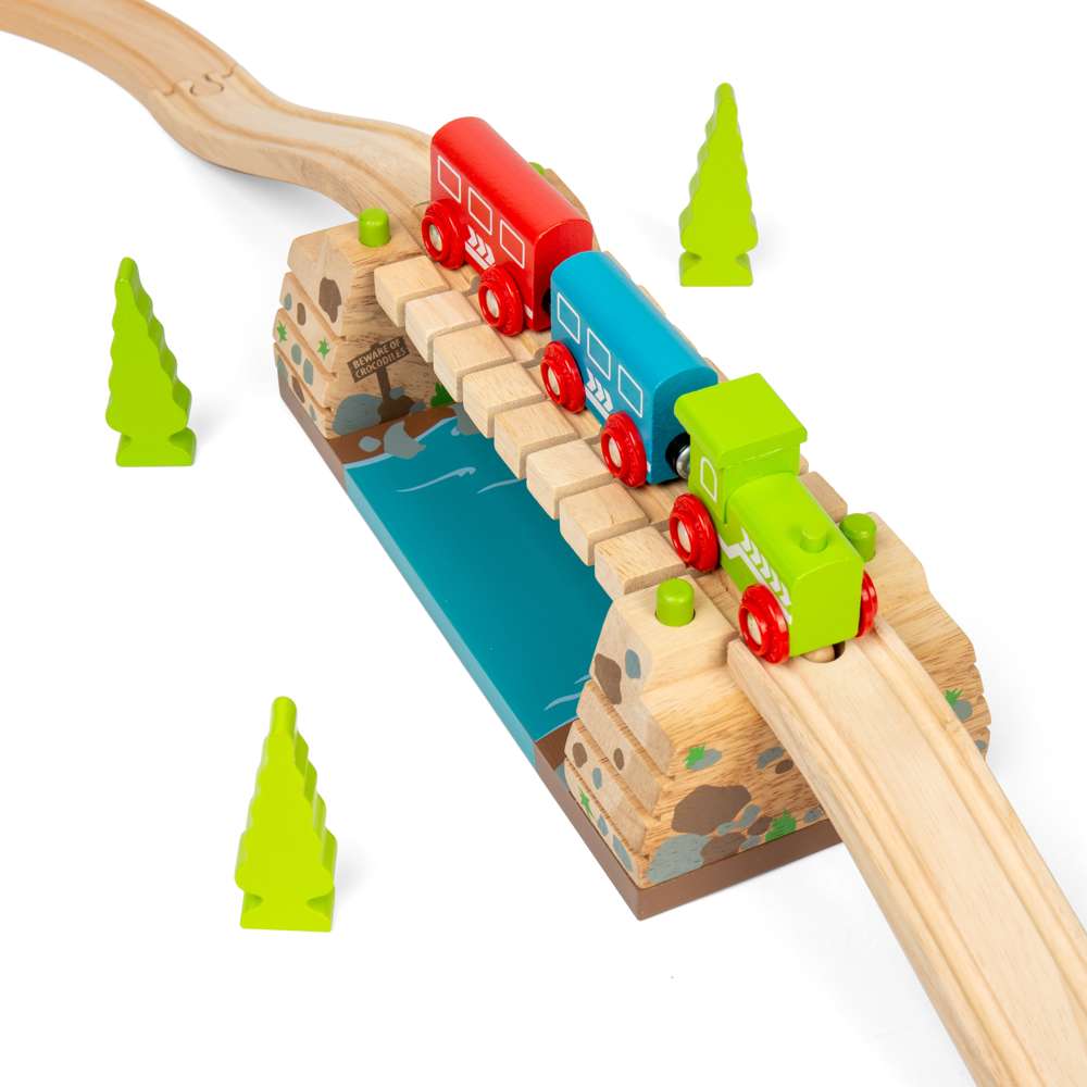 Clickety Clack Wooden Train Bridge – Railway Accessory Compatible Toy
