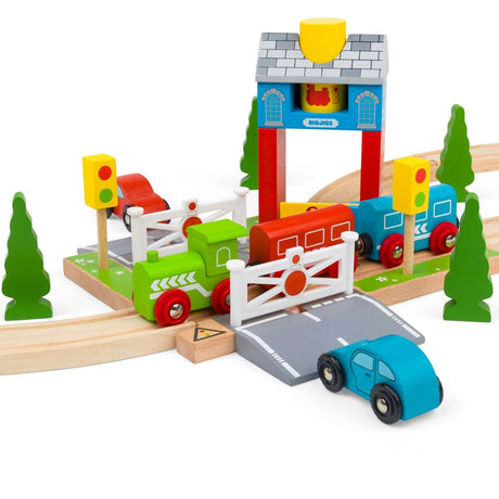 Wooden Signal Box – Toy Train Accessory, Railway Safety, Compatible Tracks
