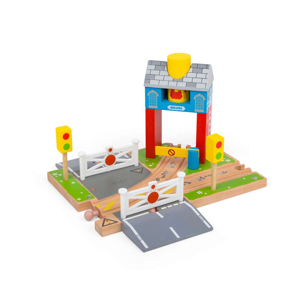 Wooden Signal Box – Toy Train Accessory, Railway Safety, Compatible Tracks