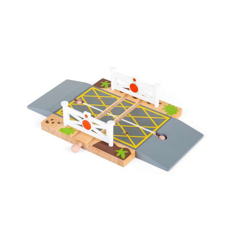 Level Crossing – Wooden Train Track Accessory for Wooden Railway Sets