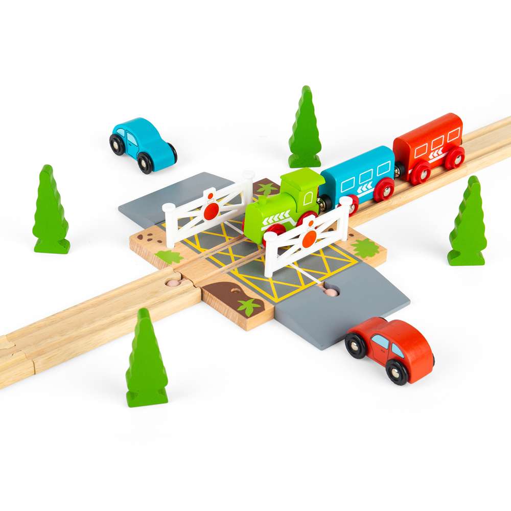 Level Crossing – Wooden Train Track Accessory for Wooden Railway Sets
