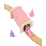Pink Brick Tunnel – Wooden Train Set Toy, Compatible with Wooden Railways