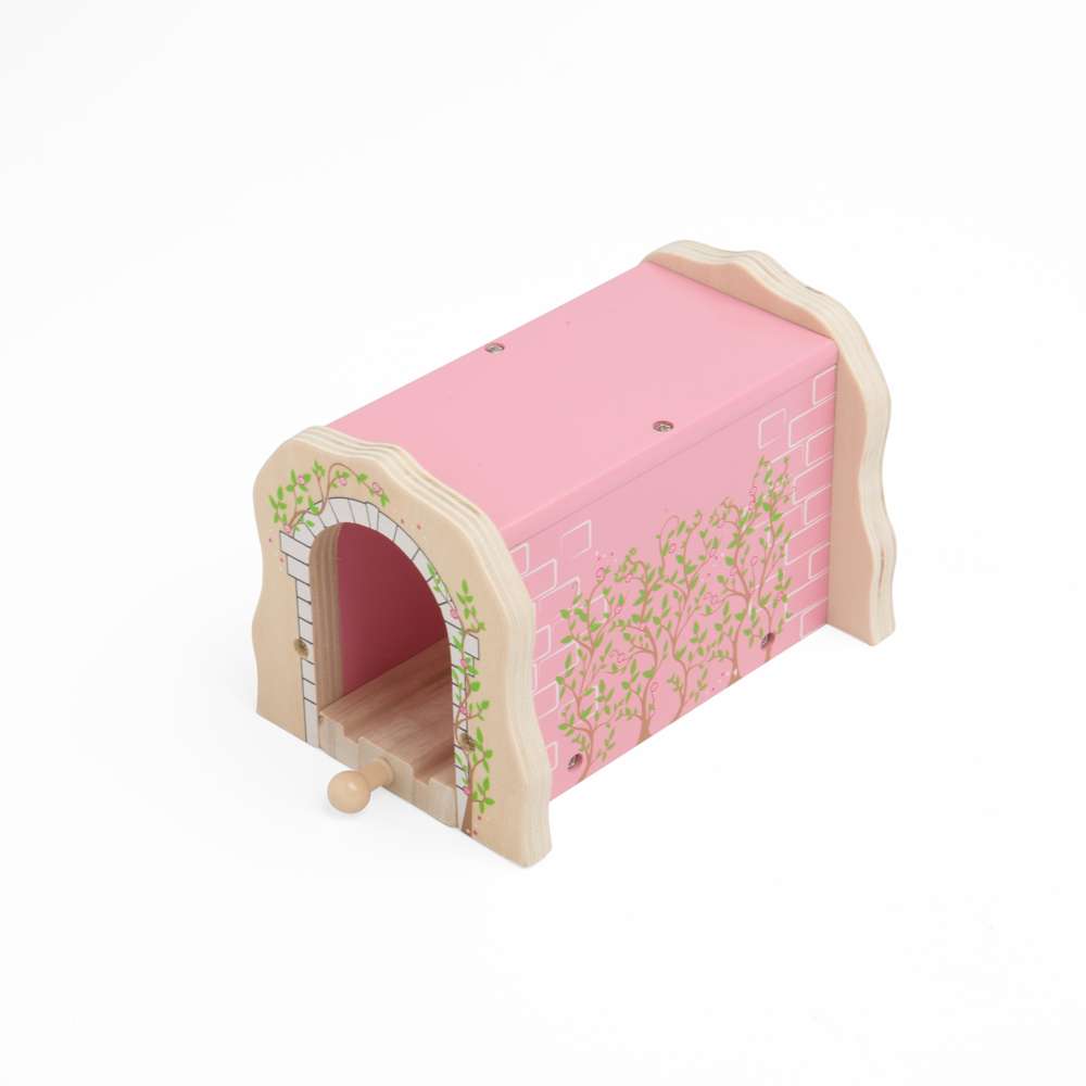 Pink Brick Tunnel – Wooden Train Set Toy, Compatible with Wooden Railways