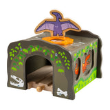 T-Rex Tunnel – Wooden Train Accessory, Dinosaur Railway Compatible Toy
