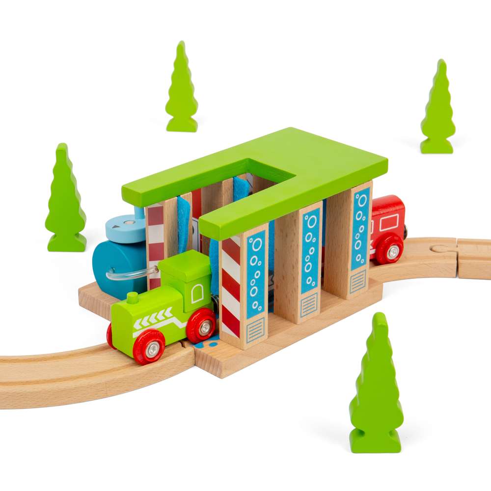 Wooden Train Washer – Toy Train Accessory for Wooden Railway Sets
