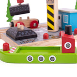 Coal Canal Docks – Wooden Train Set Accessory with Crane & Magnetic Pulley