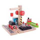 Coal Canal Docks – Wooden Train Set Accessory with Crane & Magnetic Pulley