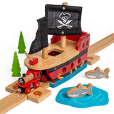 Pirate Galleon Wooden Train Set Accessory – Compatible with Major Railways