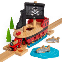 Pirate Galleon Wooden Train Set Accessory – Compatible with Major Railways