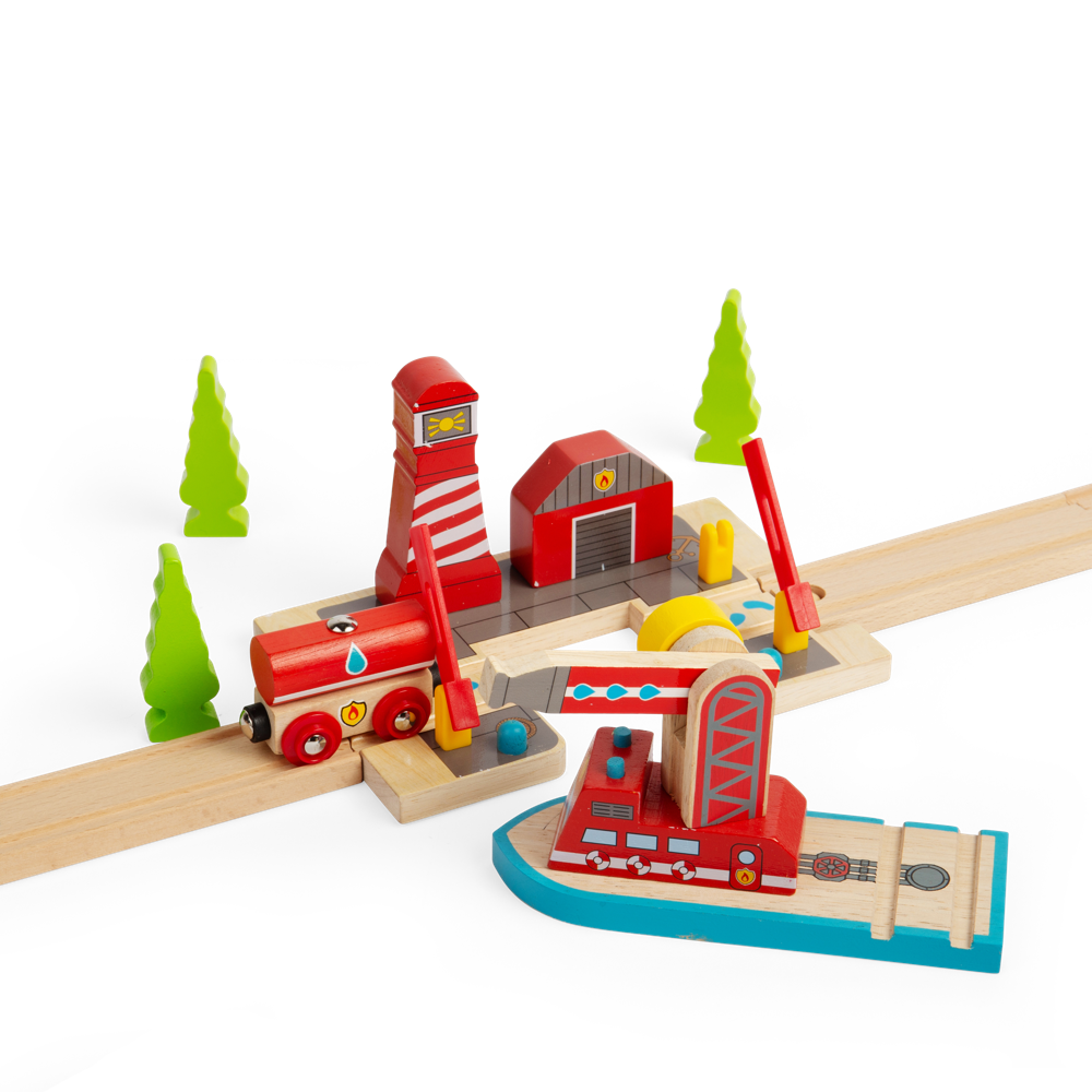 Fire Sea Rescue Wooden Train Accessory – Compatible with Wooden Railways