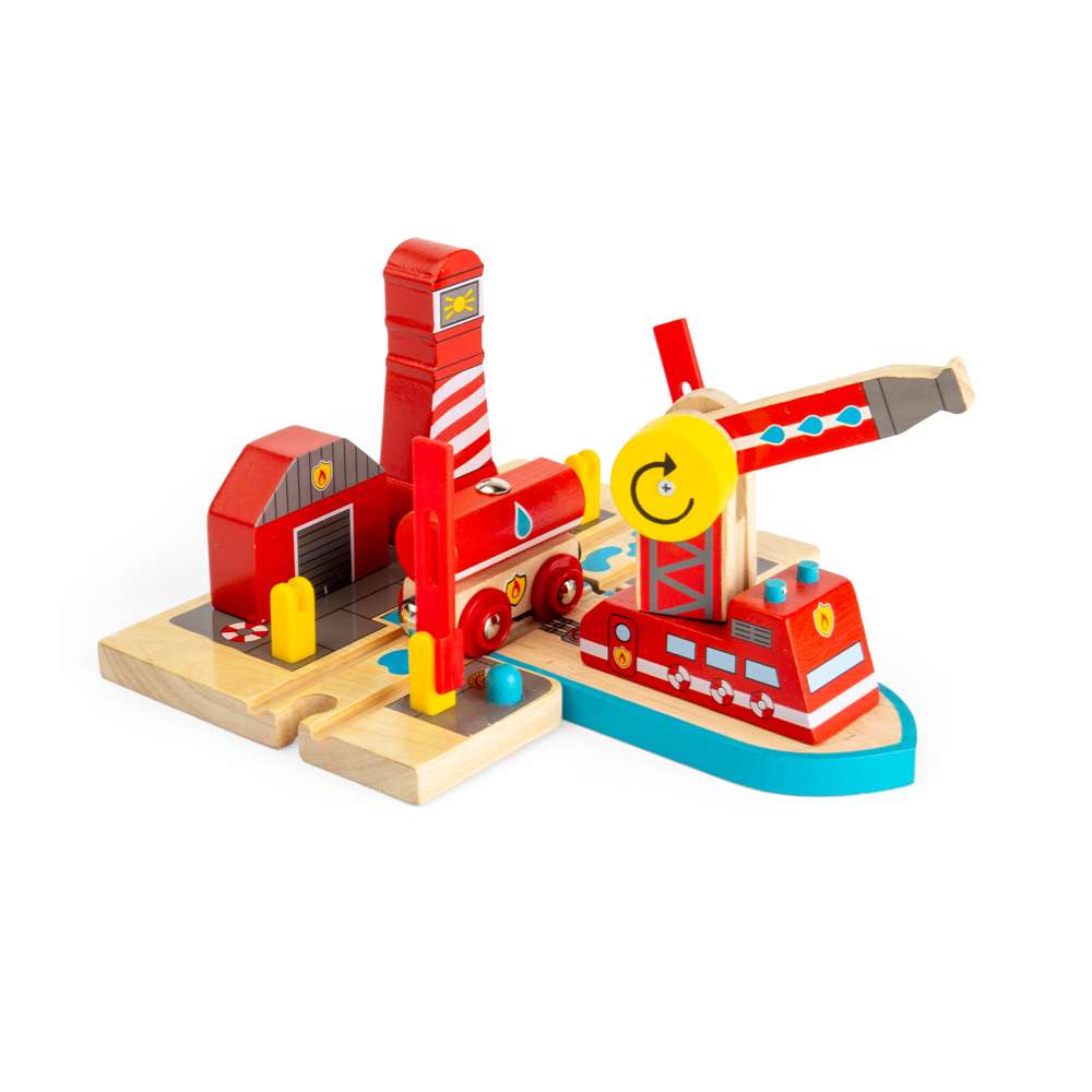 Fire Sea Rescue Wooden Train Accessory – Compatible with Wooden Railways