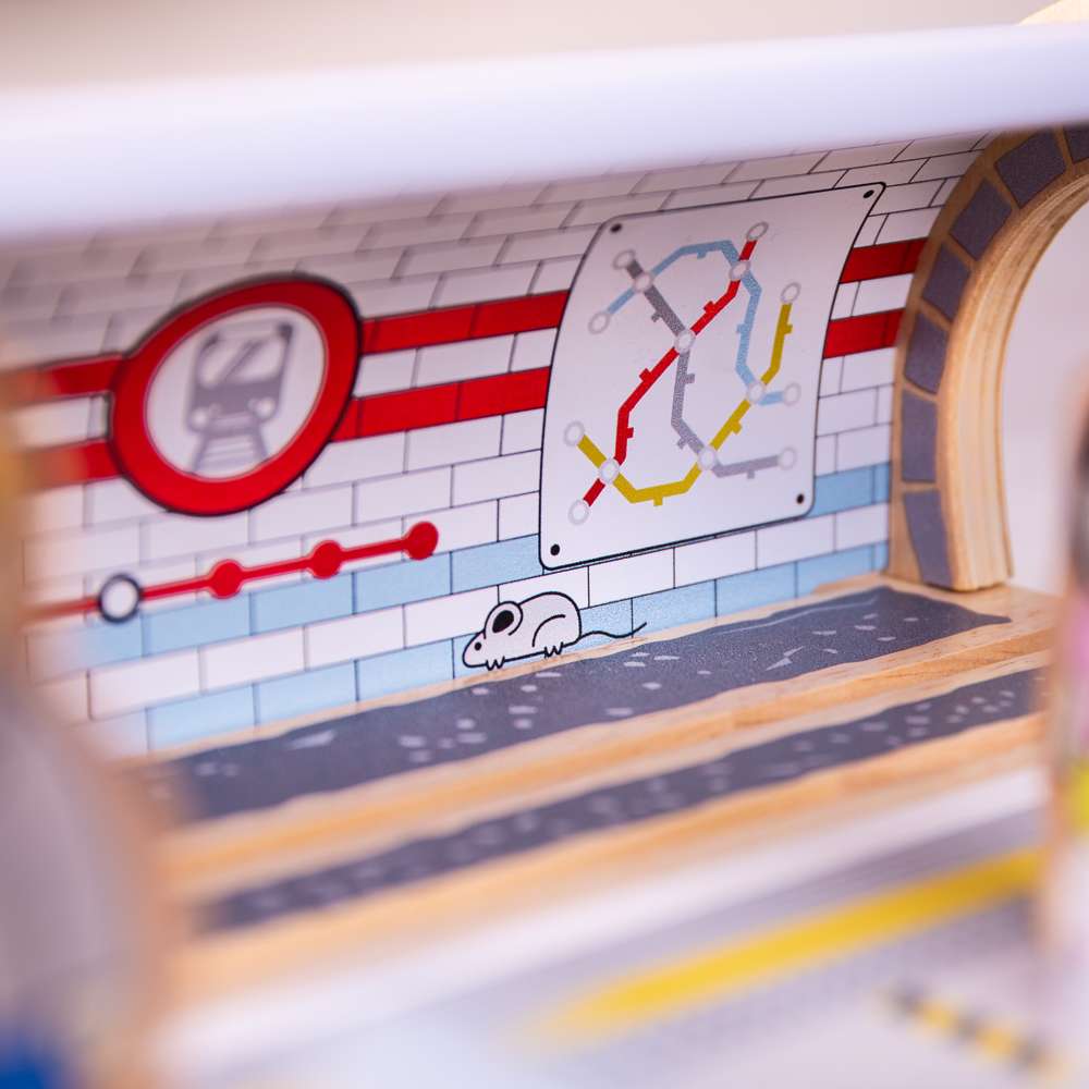 London Underground Station Wooden Train Toy – Compatible with Wooden Railway