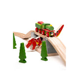 T-Rex Bursting Bridge – Dinosaur Wooden Train Accessory for Railway Sets