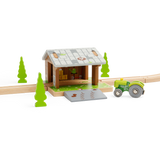 Barnyard Train Tunnel Accessory – Wooden Toy for Farm Railway Sets