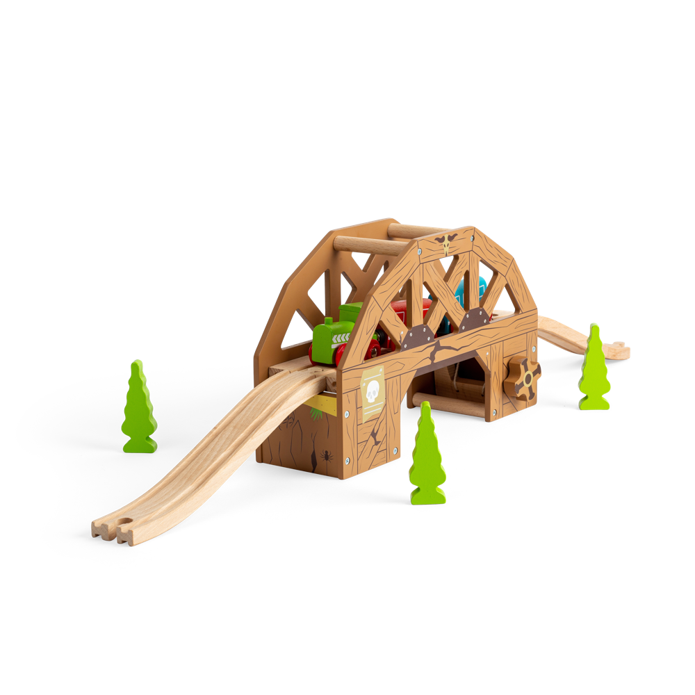 Rickety Bridge – Collapsing Wooden Train Track Accessory for Kids