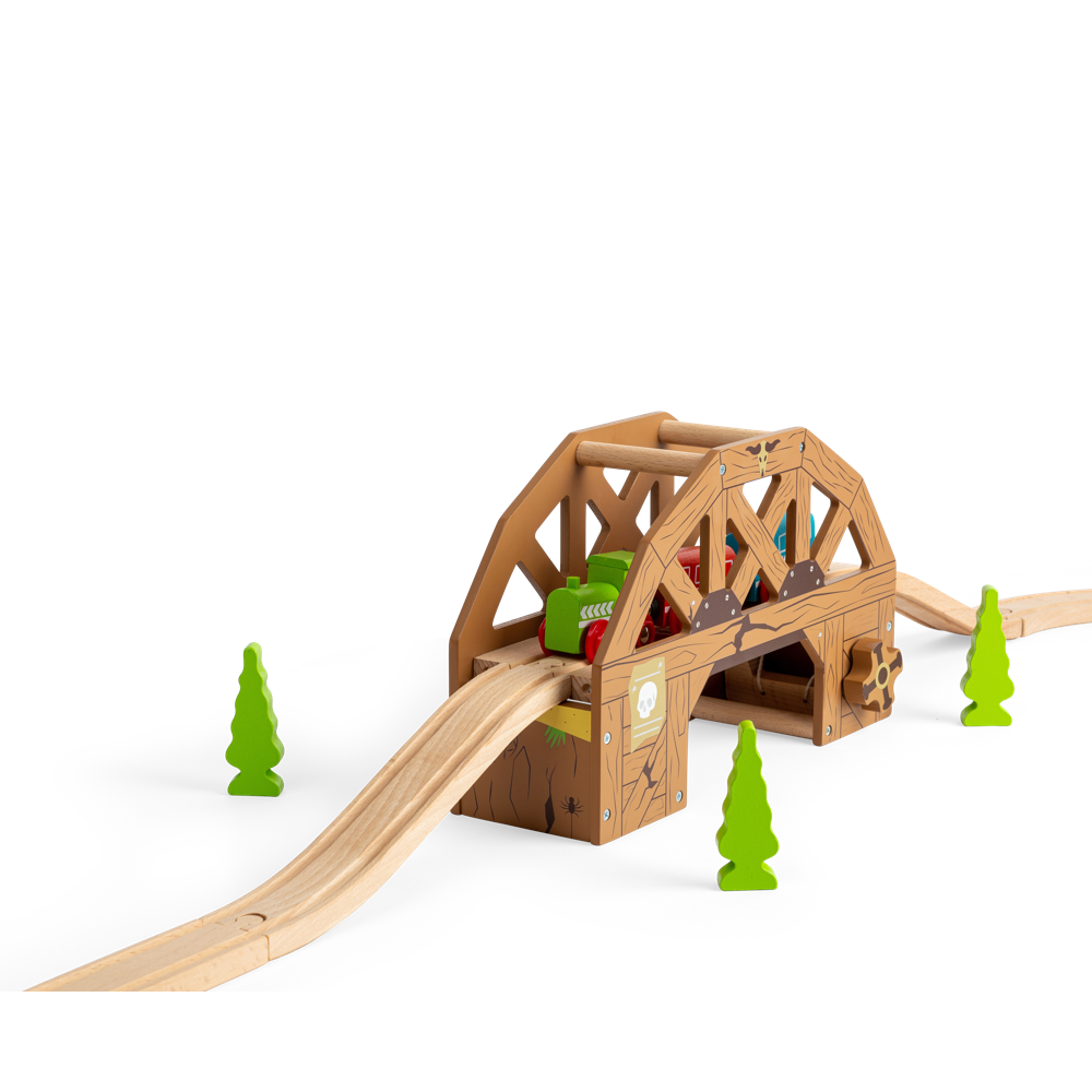 Rickety Bridge – Collapsing Wooden Train Track Accessory for Kids