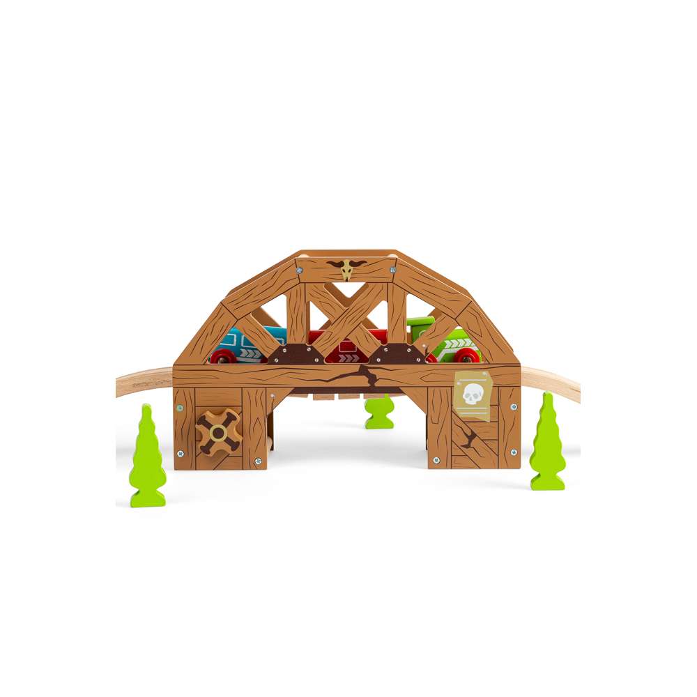 Rickety Bridge – Collapsing Wooden Train Track Accessory for Kids