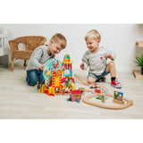 Ferris Wheel Wooden Train Tunnel – Fun Fair Railway Accessory for Kids