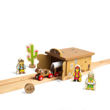 Saloon Tunnel – Wild West Wooden Train Accessory for Kids Railway Sets