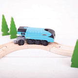 Mallard Battery Operated Wooden Train Engine – Compatible with Railway Sets