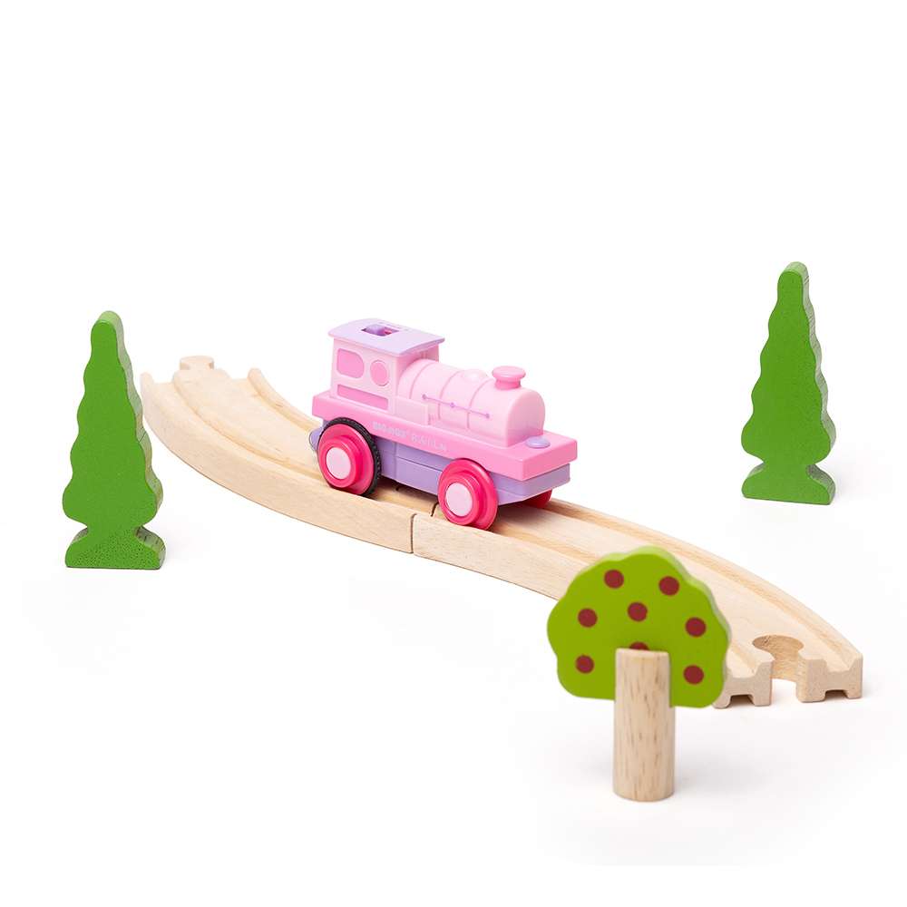 Powerful Pink Battery Operated Train Engine – Wooden Railway Compatible