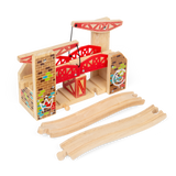 Double Lifting Graffiti Bridge for Wooden Train Sets – Compatible Accessory