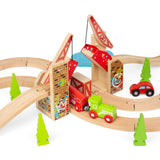 Double Lifting Graffiti Bridge for Wooden Train Sets – Compatible Accessory