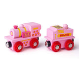 Pink 123 Engine – Wooden Toy Train for Kids, Compatible with Train Sets