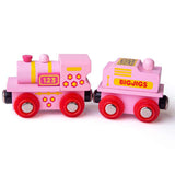 Pink 123 Engine – Wooden Toy Train for Kids, Compatible with Train Sets