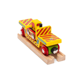 Wooden Bulldozer Low Loader Train – Magnetic Railway Construction Toy