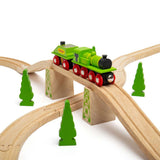 Big Green Engine Wooden Train – Compatible with Wooden Railway Tracks