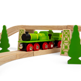 Big Green Engine Wooden Train – Compatible with Wooden Railway Tracks