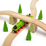 Big Green Engine Wooden Train – Compatible with Wooden Railway Tracks