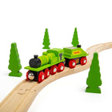 Big Green Engine Wooden Train – Compatible with Wooden Railway Tracks