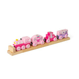 Princess Train – Pink Wooden Toy Train Set for Kids, Compatible with Major Brands