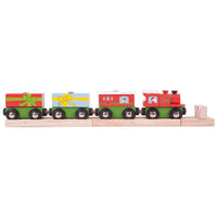 Christmas Wooden Train – FSC® Certified Toy with Magnetic Carriages