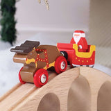 Santa Sleigh with Reindeer – Wooden Train Christmas Accessory Toy
