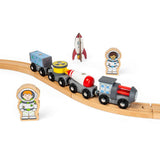 Bigjigs Rail Space Train - 9 Piece Wooden Railway for Kids