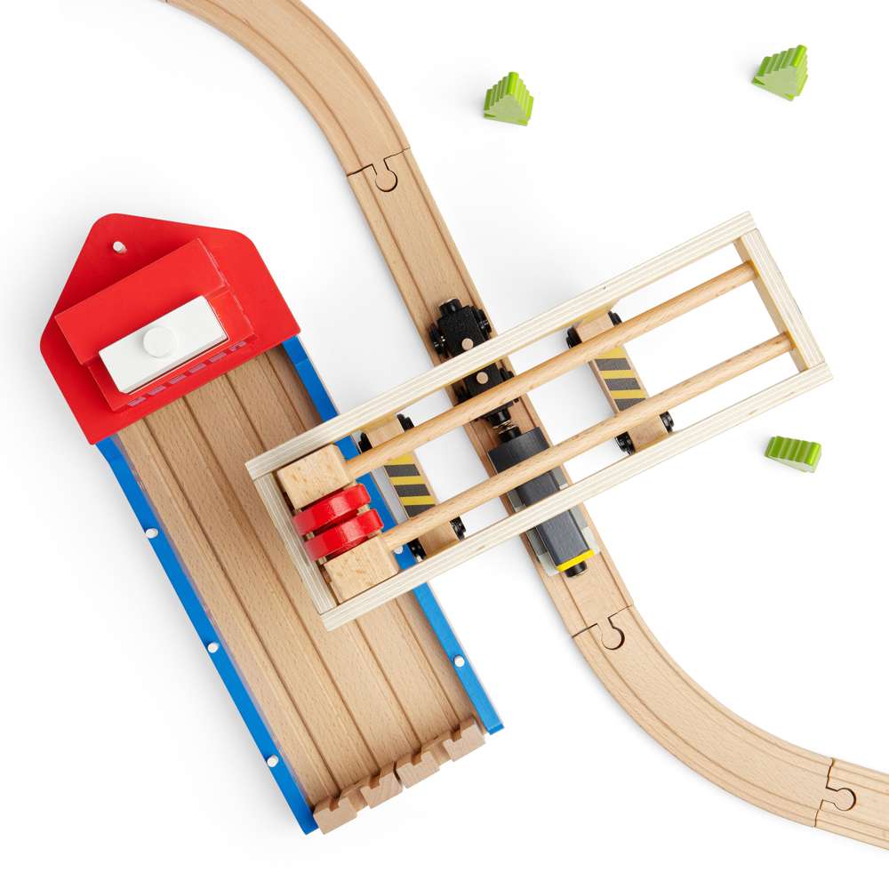 Wooden Gantry Crane Toy for Train Sets – Compatible with Bigjigs Railway