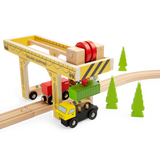 Wooden Gantry Crane Toy for Train Sets – Compatible with Bigjigs Railway