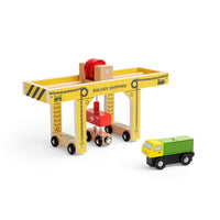 Wooden Gantry Crane Toy for Train Sets – Compatible with Bigjigs Railway