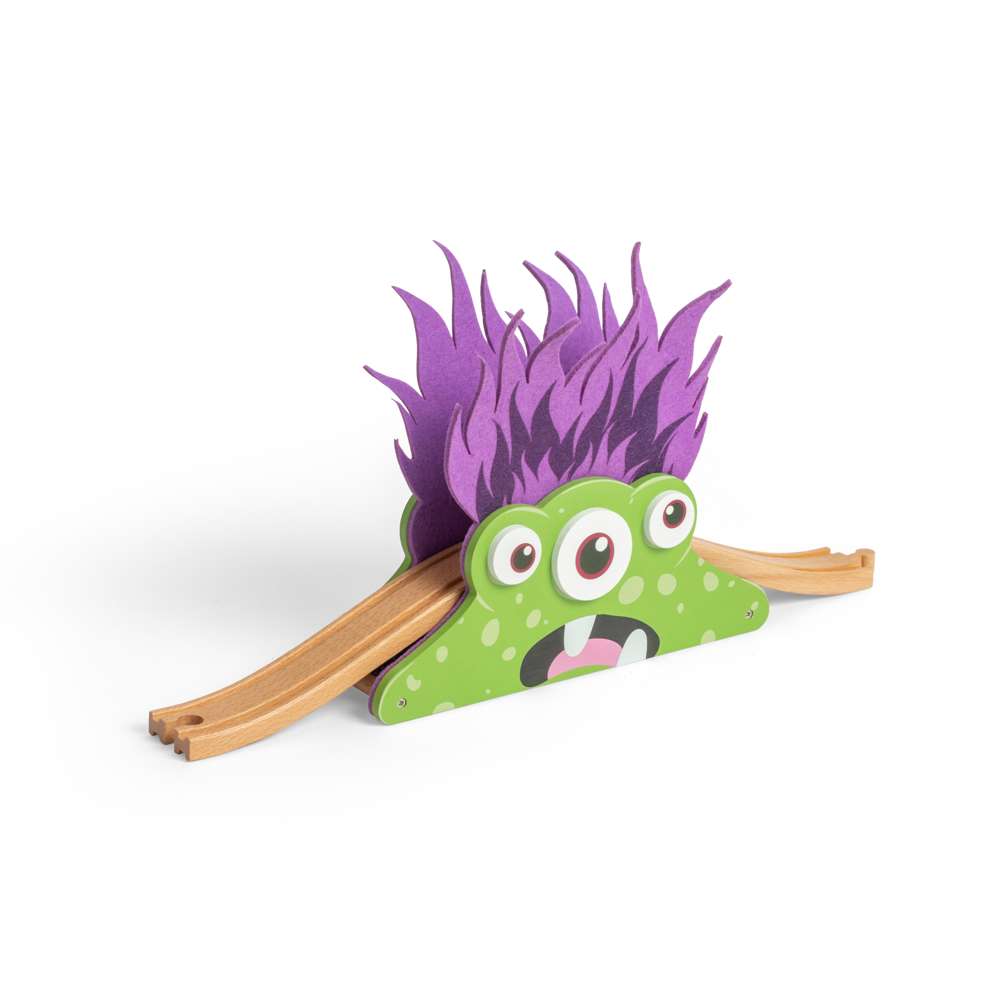 Monster Bridge – Wooden Train Track Accessory for Kids, Three-Eyed Monster Toy