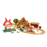 Monster Wooden Train Set for Kids with 50 Pieces and Accessories