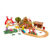 Monster Wooden Train Set for Kids with 50 Pieces and Accessories