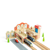 Grand Central Station Wooden Train Set – Compatible Railway Accessory Toy