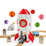 Wooden Rocket Ship - Space Toy for Wooden Train Sets & Railway Track