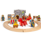 Bigjigs Toys Medieval Train Set - 33 Piece Wooden Railway Set