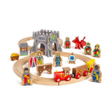 Bigjigs Toys Medieval Train Set - 33 Piece Wooden Railway Set