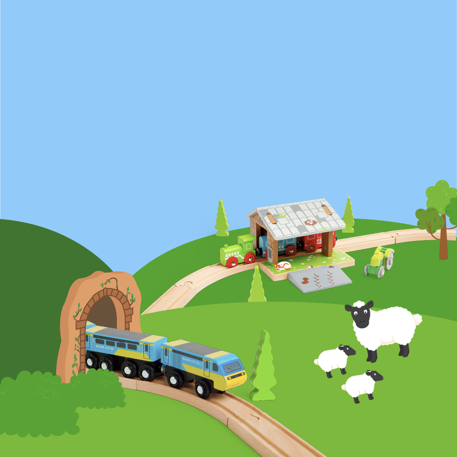 Bigjigs farm online train set