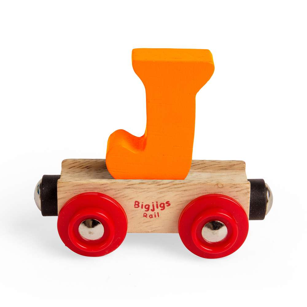 Wooden Train Rail Name Letter J – Bigjigs Personalized Toy Carriage